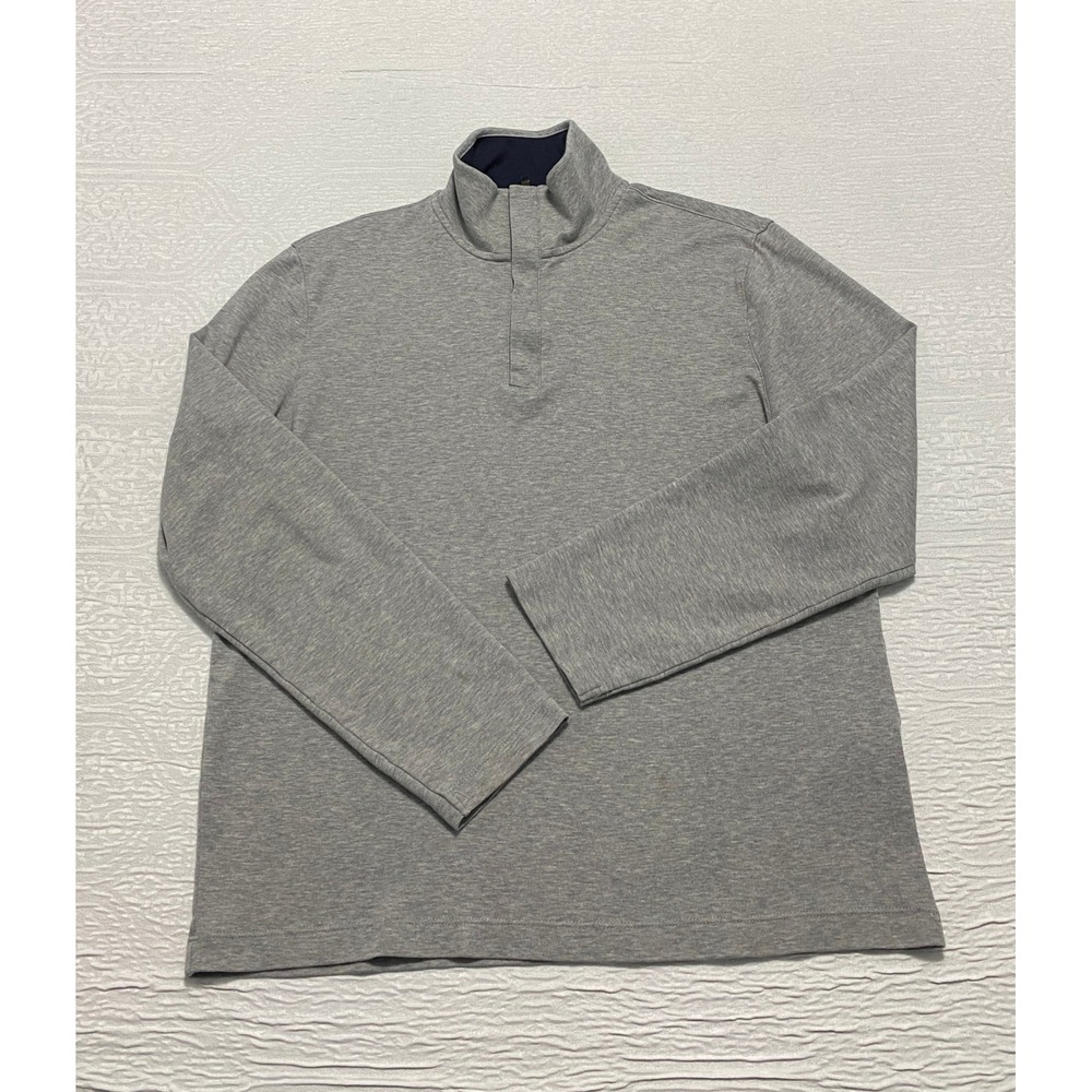 Banana Republic Luxury Touch Mens Gray 1/4 Zip Pullover Long Sleeve Top